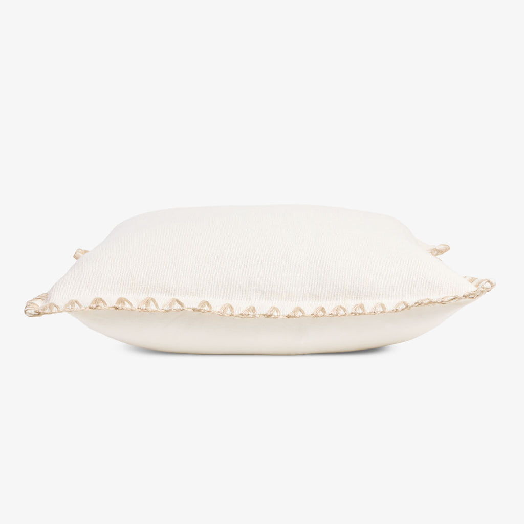 Kimberley Off-White Linen Cushion Cover Side View