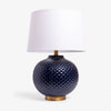 Knit Ceramic Lamp with Shade (Blue)