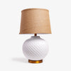 Knit Ceramic Lamp with Shade (White)