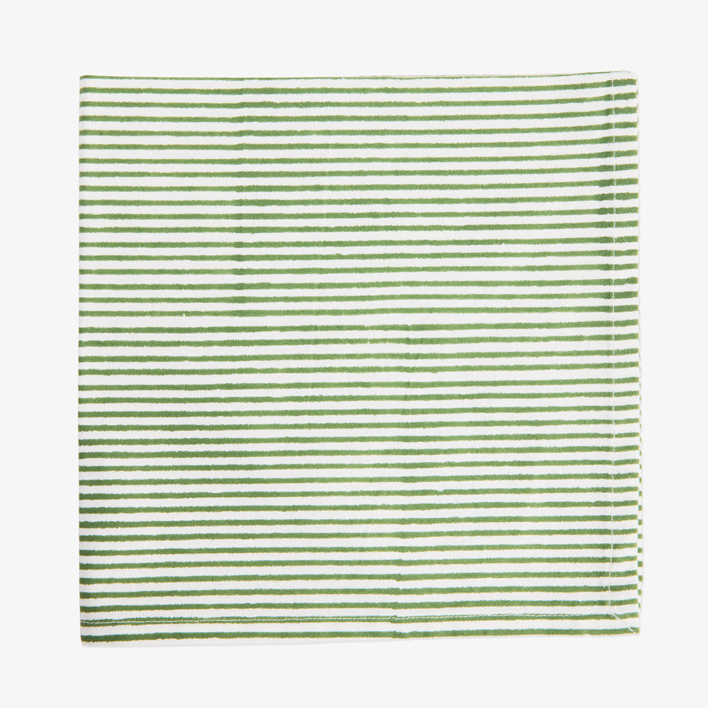Laya Sage Narrow Stripe Napkins (Set of 4) Individual 
