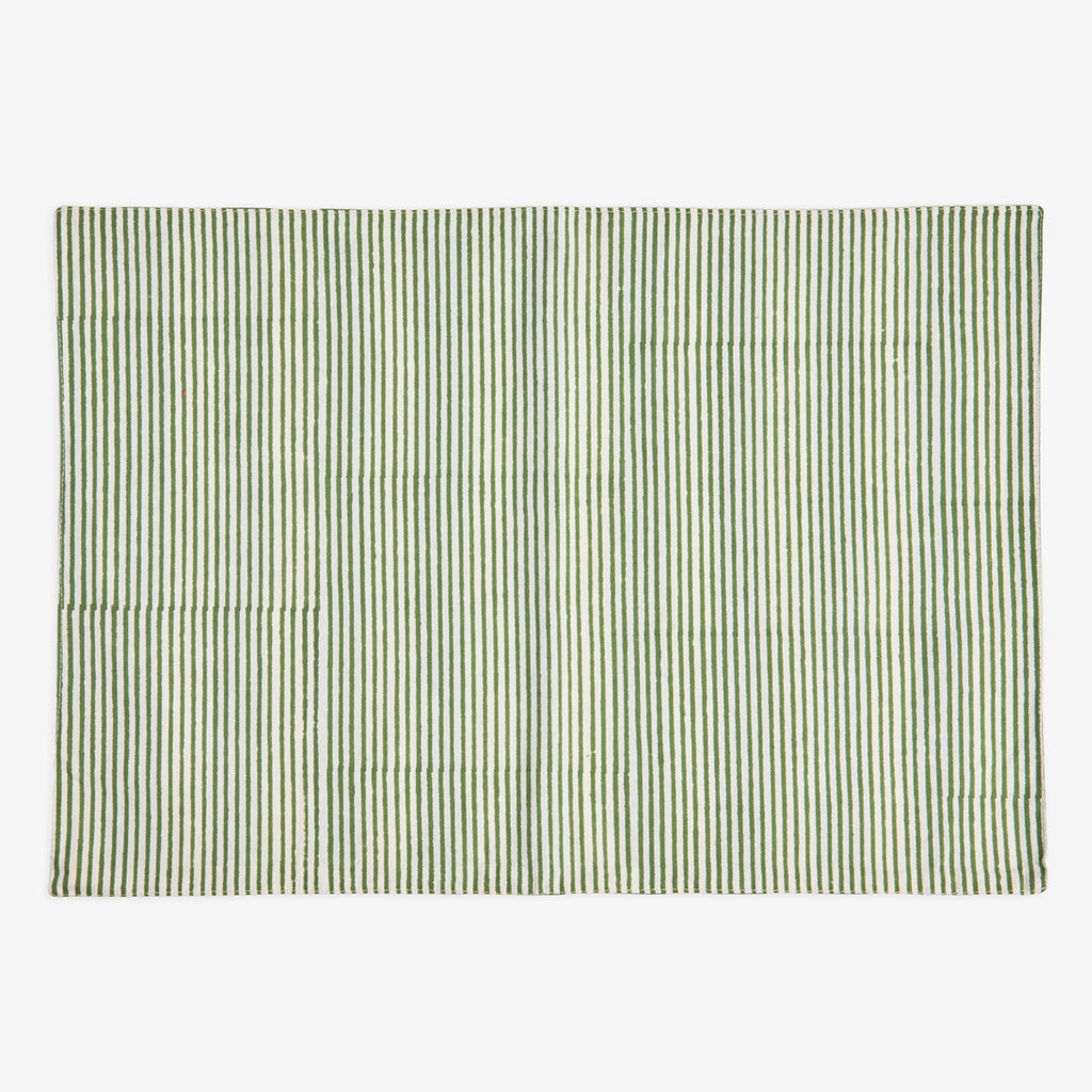 Laya Sage Stripe Double Sided Placemat (Set of 4) Small Stripe Side