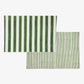 Laya Sage Stripe Double Sided Placemat (Set of 4) Front View with Both Sides