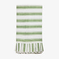 Laya Sage Wide Stripe Ruffled Tablecloths Front View