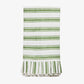 Laya Sage Wide Stripe Ruffled Tablecloths Front View