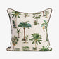 Le Palm Cushion Cover Leather Piping Front View