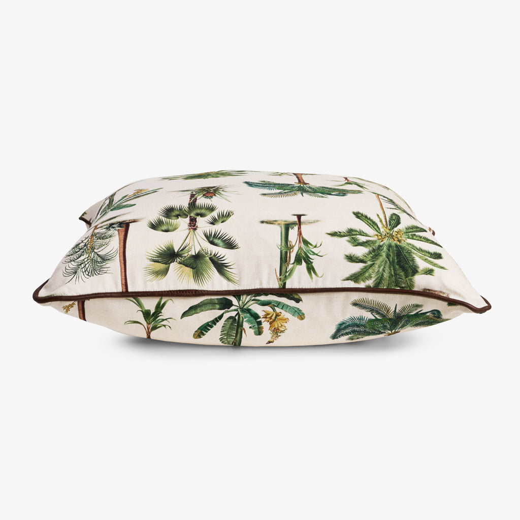 Le Palm Cushion Cover Leather Piping Side View
