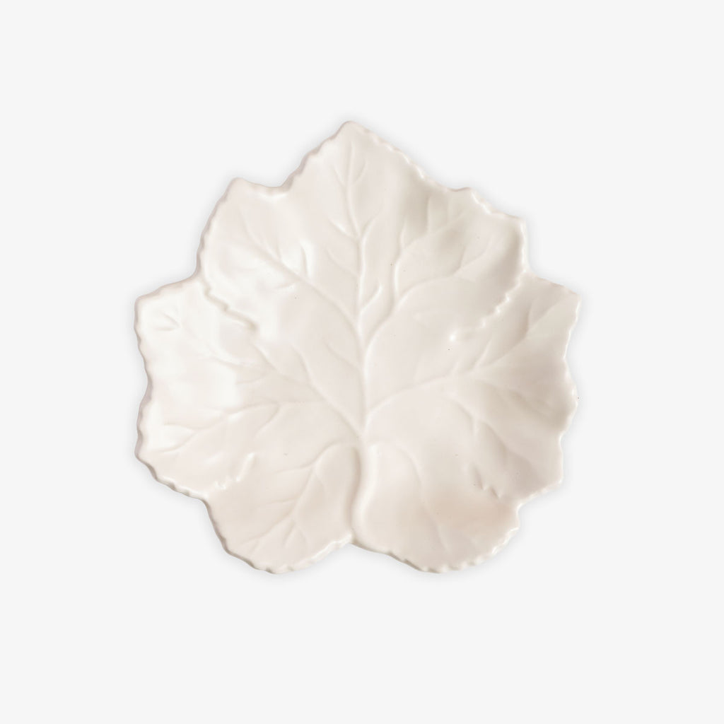 Leaf Bowl & Plate Ivory Plate