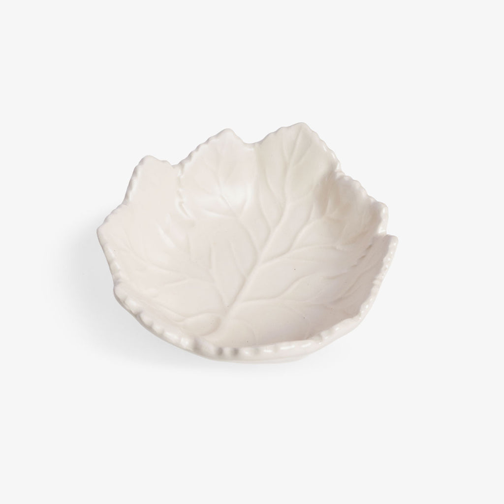Leaf Bowl & Plate Ivory Bowl
