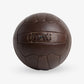 Leather Soccer Ball (Dark Brown) Front View