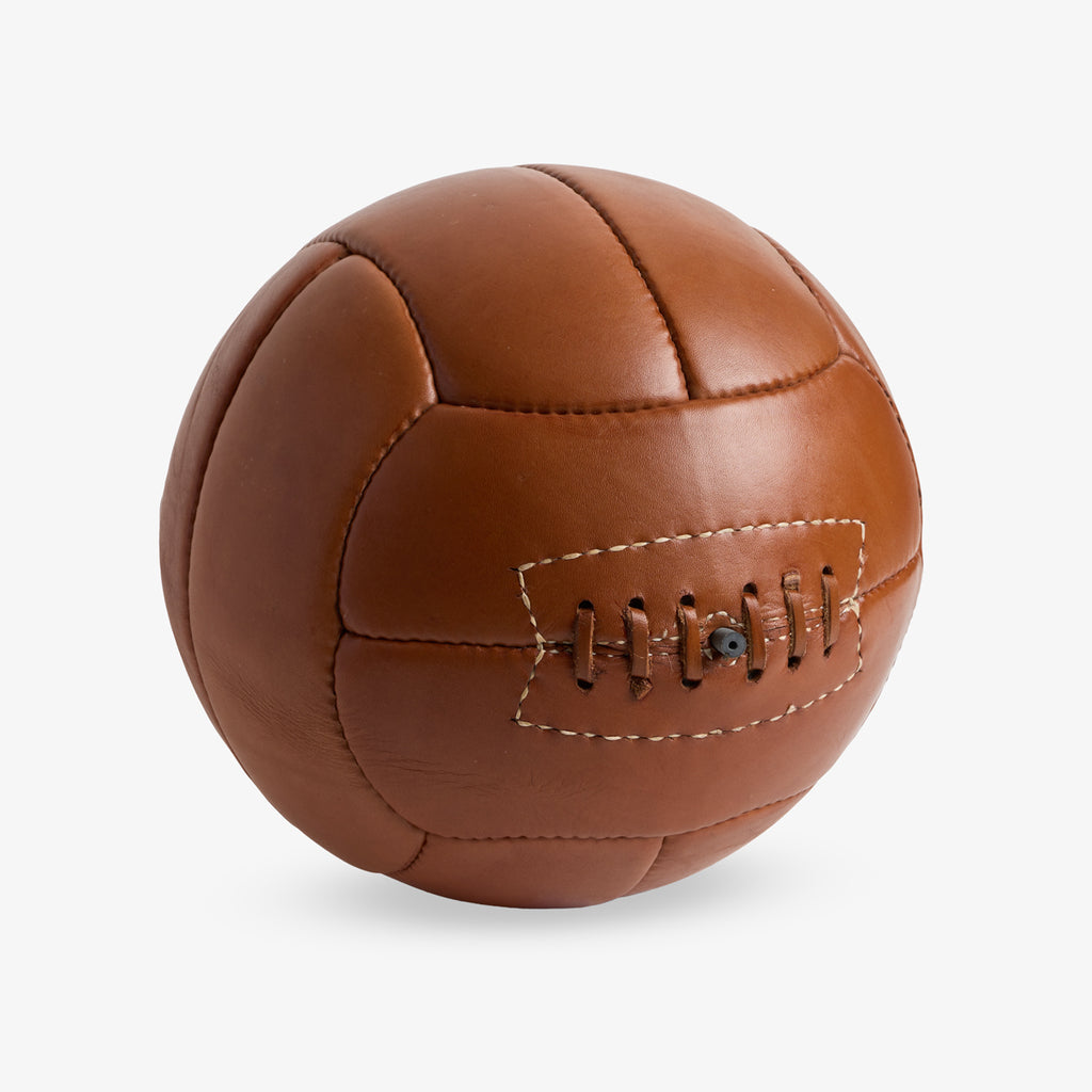 Leather Soccer Ball (Tan) Side View