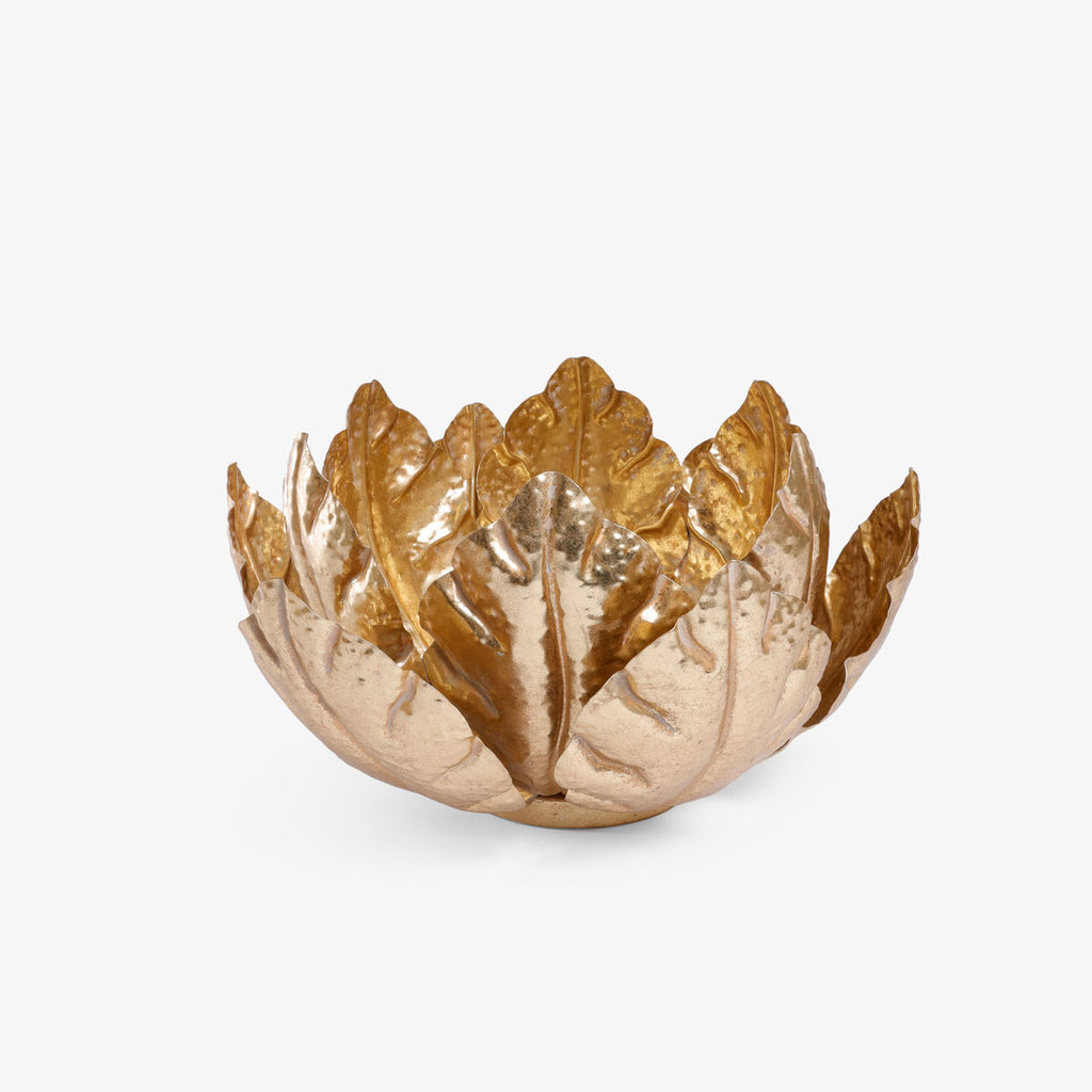Lotus Gold Metal Candle Holders Single