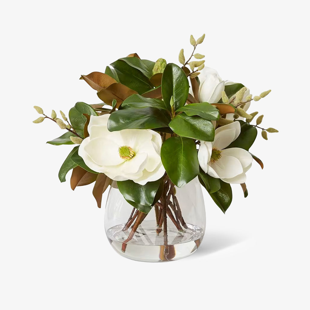 Artificial Classic Magnolia In Vase 48cm Front View