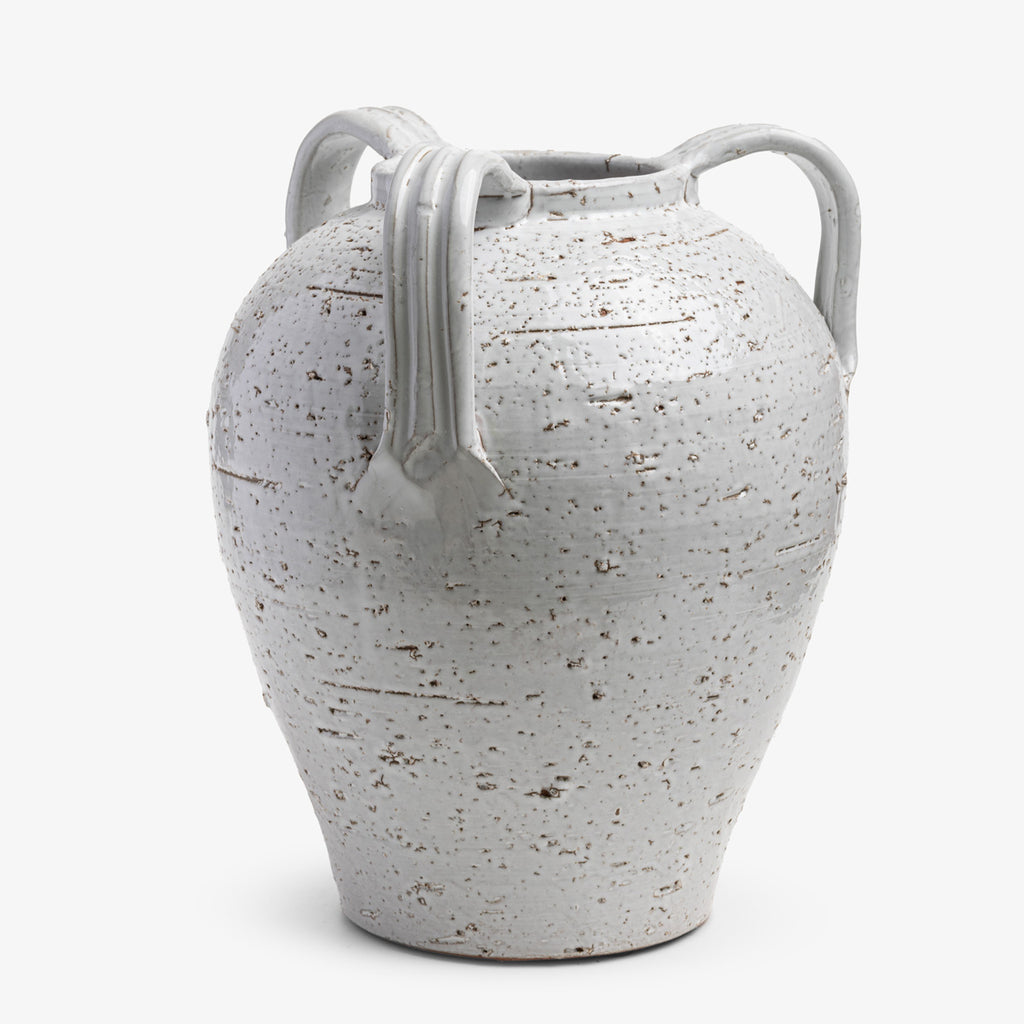 Three Handled Pot Eros Distressed Three Handle Pot (White)