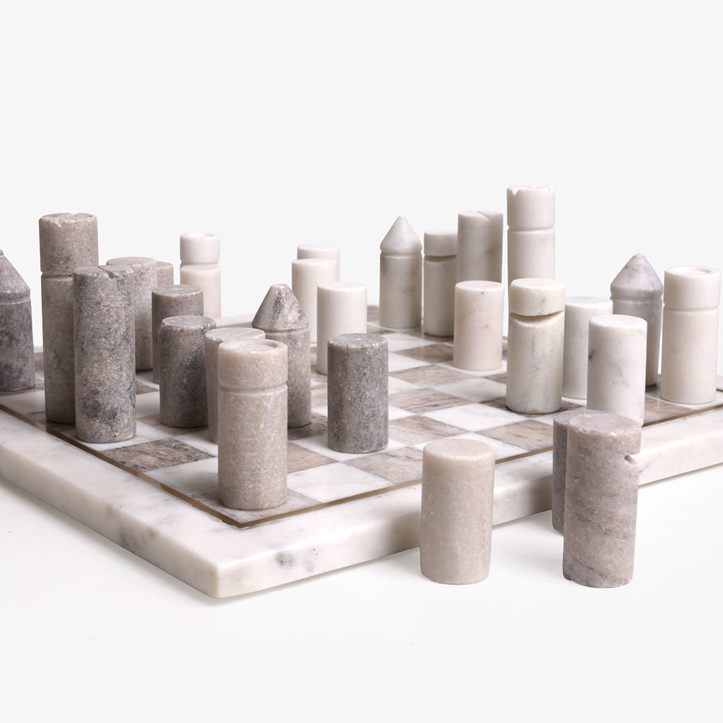 Marble Chess Board Detailed Close Up