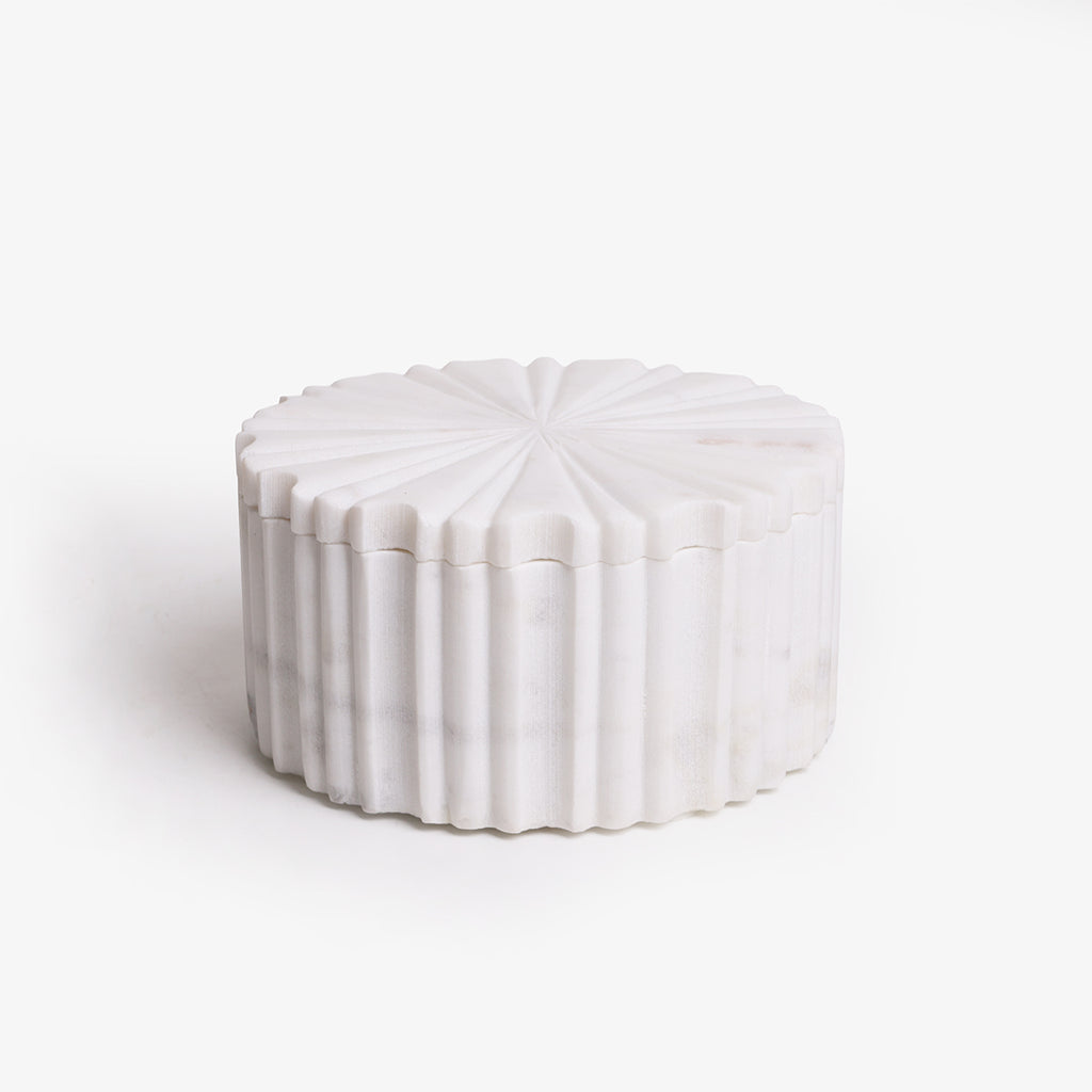 Marble Round Box With Lid 15cm Hero