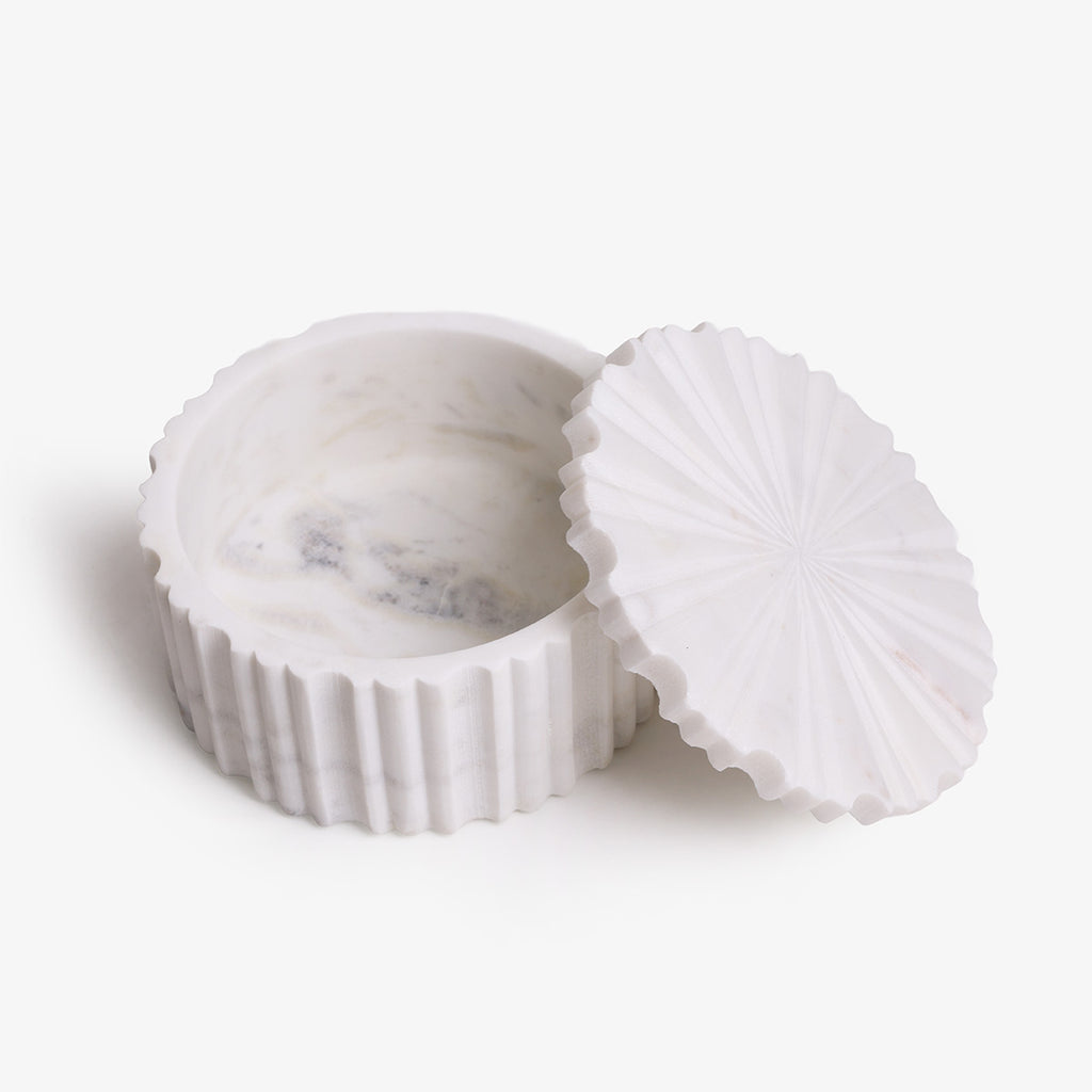 Marble Round Box With Lid 15cm Overview Open