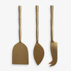 Bamboo Cheese Knife Set of Three (Matt Gold) Front