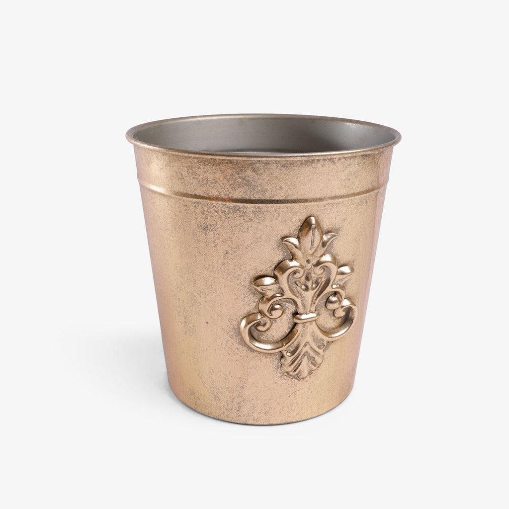 Medallion Gold Metal Planters Single