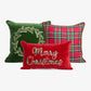 Merry Christmas Cushion Cover Bundle (Red) Front View
