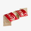 Merry Christmas Wire Velvet Ribbon (Red & Gold) Front View