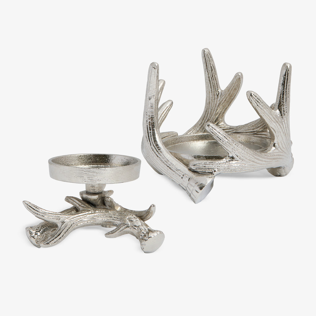 Metal Antler Candle Holders (Silver) Group Shot Front