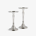 Metal Pillar Candle Holders (Silver) Front View