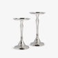 Metal Pillar Candle Holders (Silver) Front View