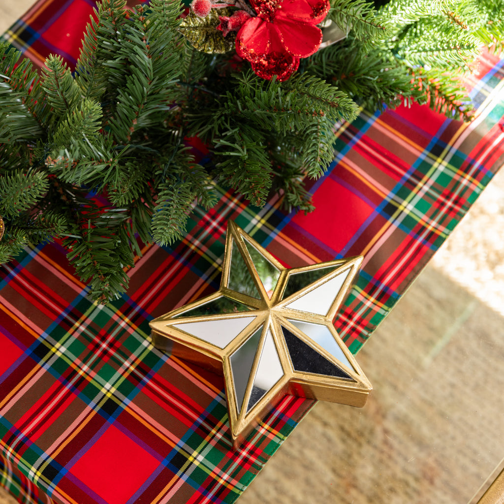 Mirrored Gold Star Box Styled on Coffee Table