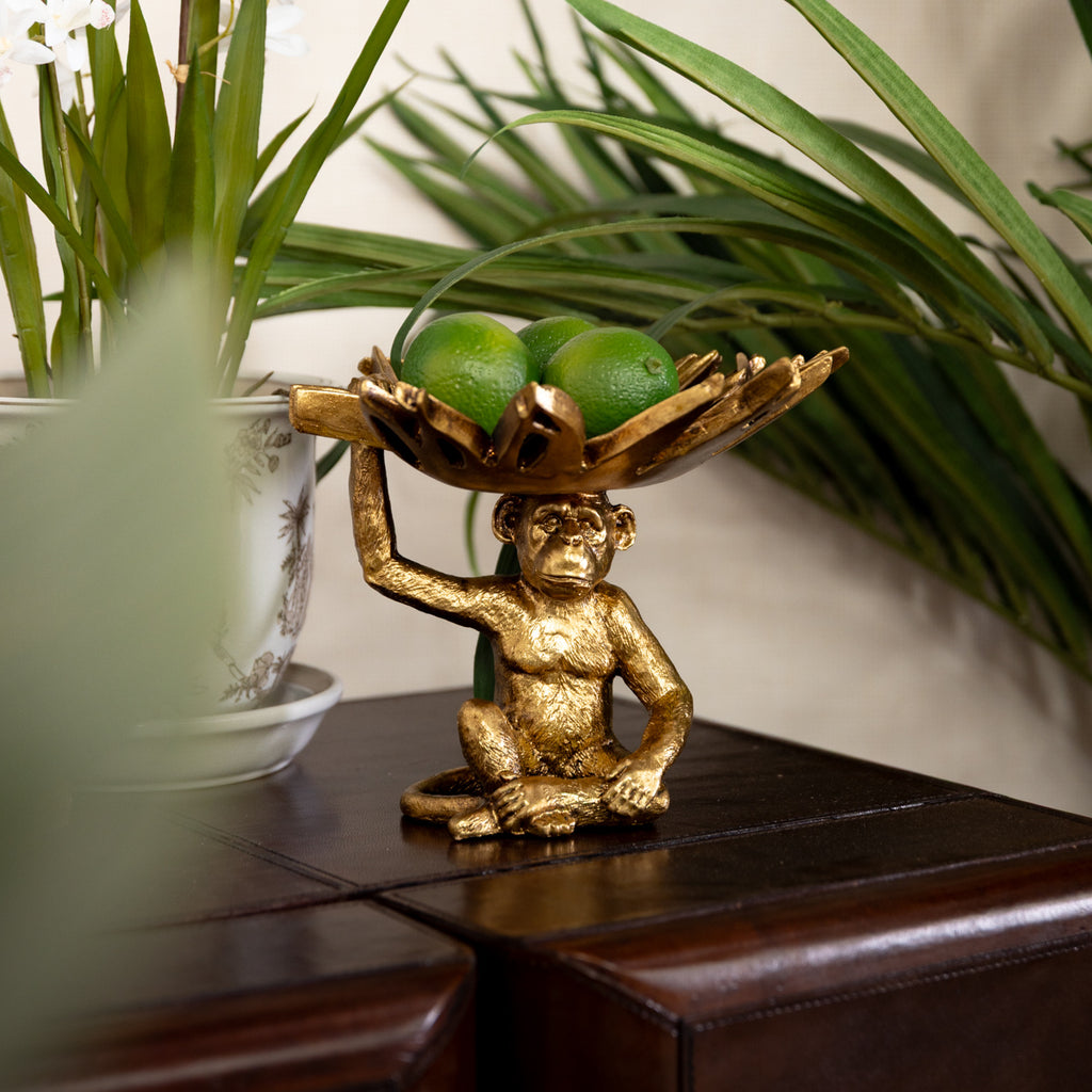 Monkey With Leaf Bowl (Gold) Styled on Top of Bar with Limes