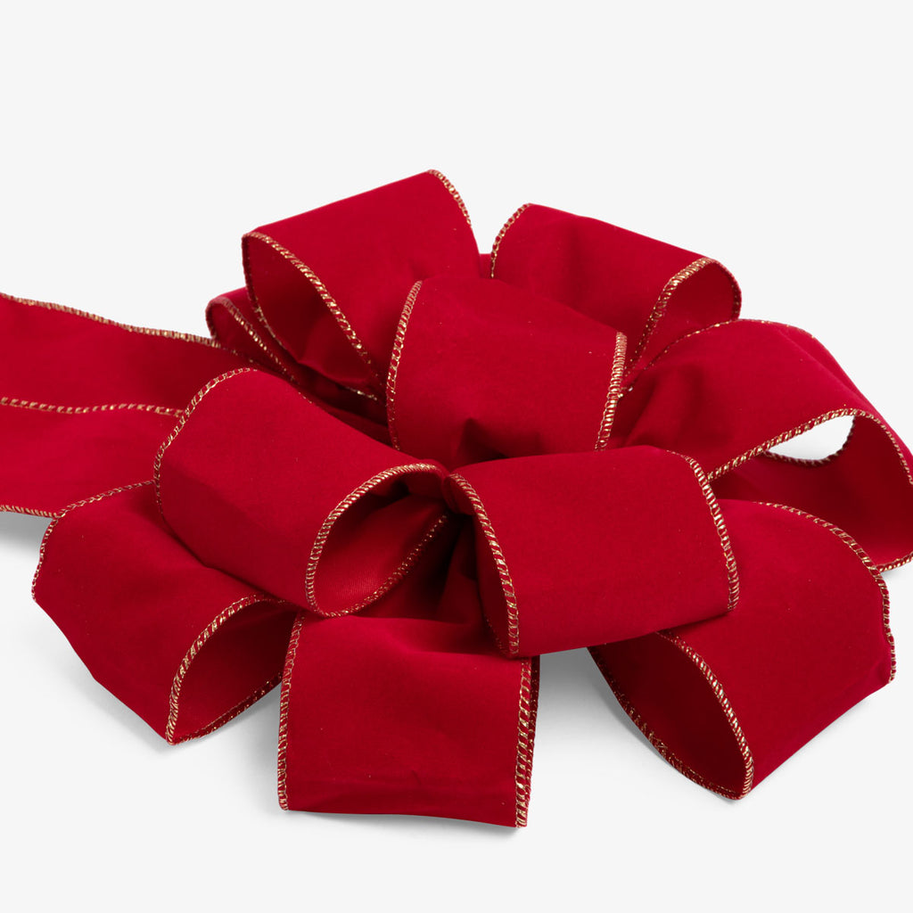 Multi Loop Red Wired Bow Close Up