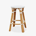 St Tropez Stool (White Single Weave) Front View