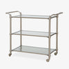 Regent Glass & Nickel Bar Cart Trolley Front View