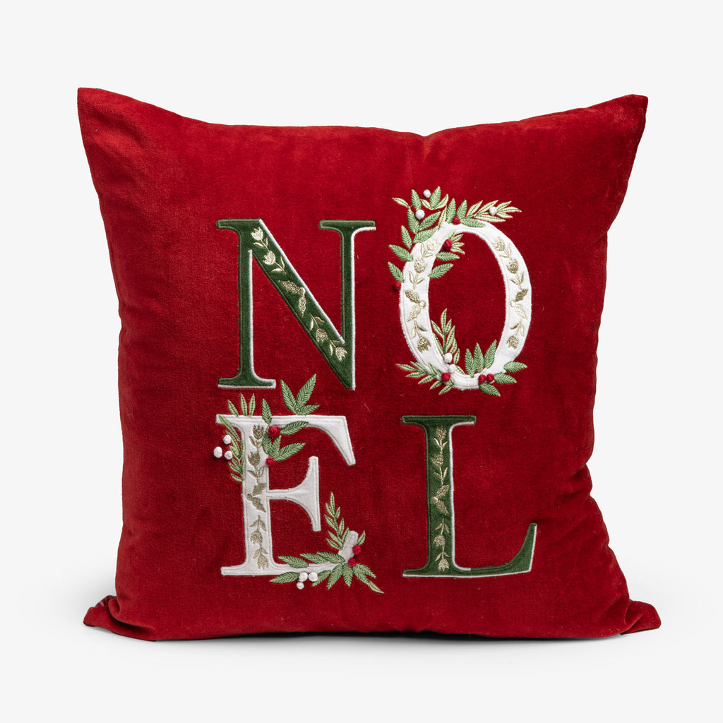 Noel Velvet Cushion Cover (Red) Front