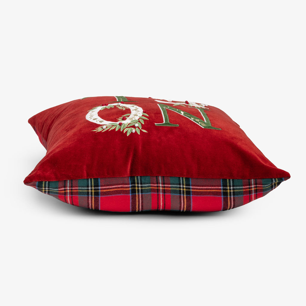 Noel Velvet Cushion Cover (Red) Side