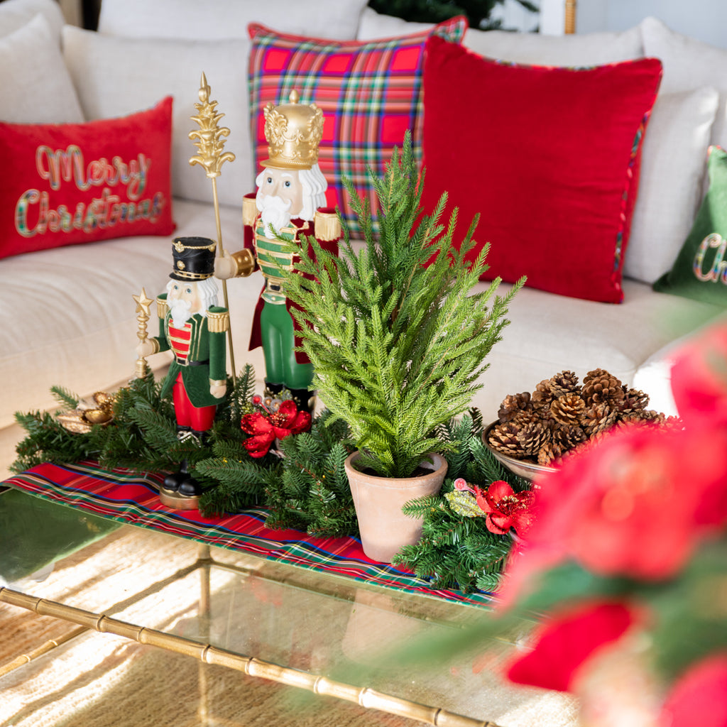 Norfolk Pine Christmas Tree with Pot 64cm Styled on Coffee Table