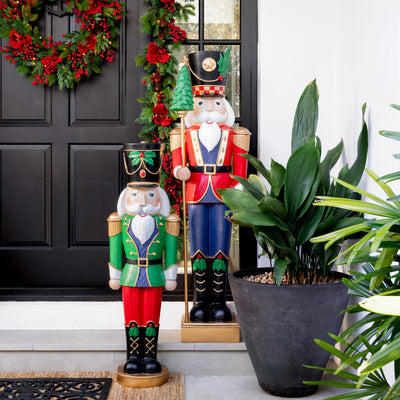 Nutcracker With Lights (Green, 119cm) Styled in Doorway