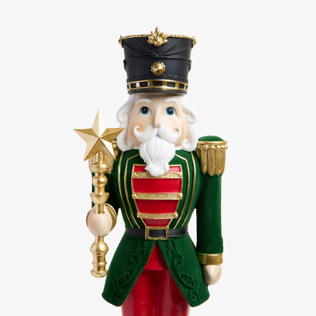 Nutcracker With Star Ornaments Front View