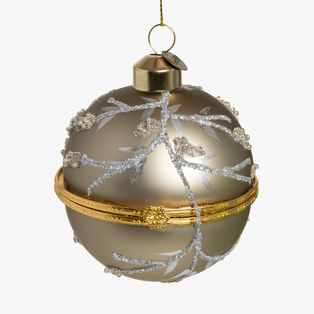 Opening Glass Bauble Set of 4 (Champagne) Front