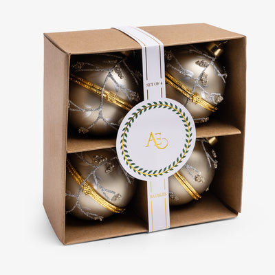 Opening Glass Bauble Set of 4 (Champagne) Box