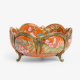 Orange Palm Bowl With Gold Edging 18cm Front