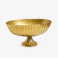 Fluted Oval Bowl (Gold) Front View