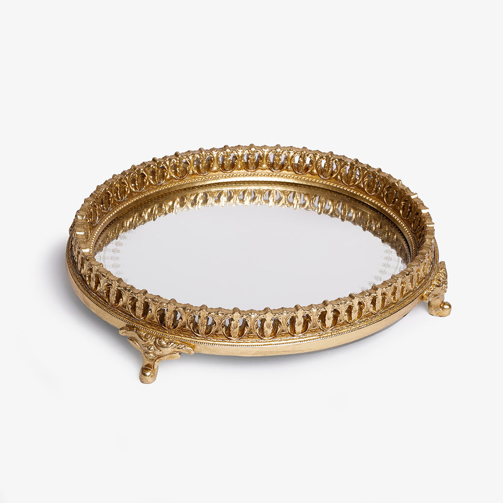 Oval Mirror Tray (Gold)
