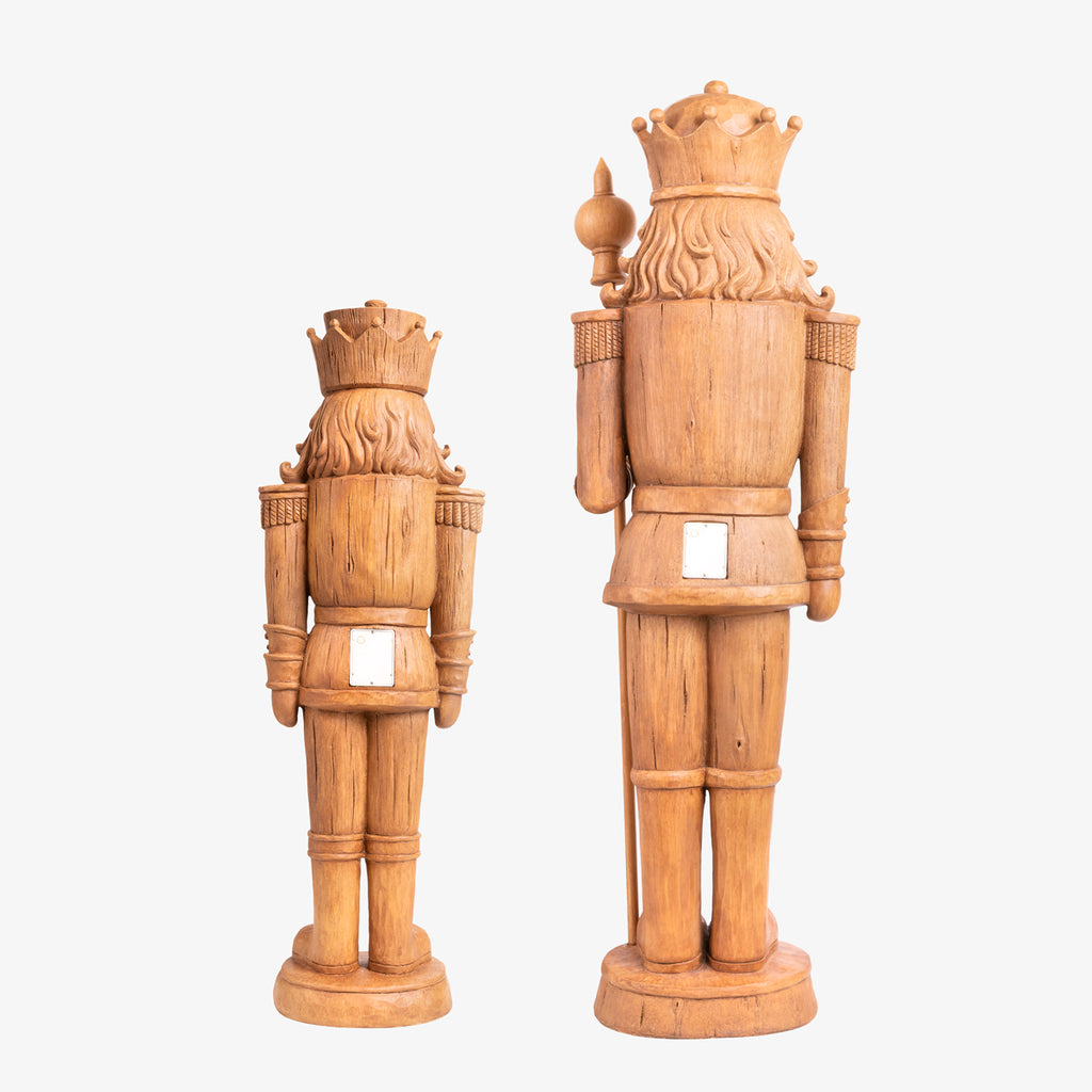 Oversized Nutcrackers With Lights (Timber Look) Back View
