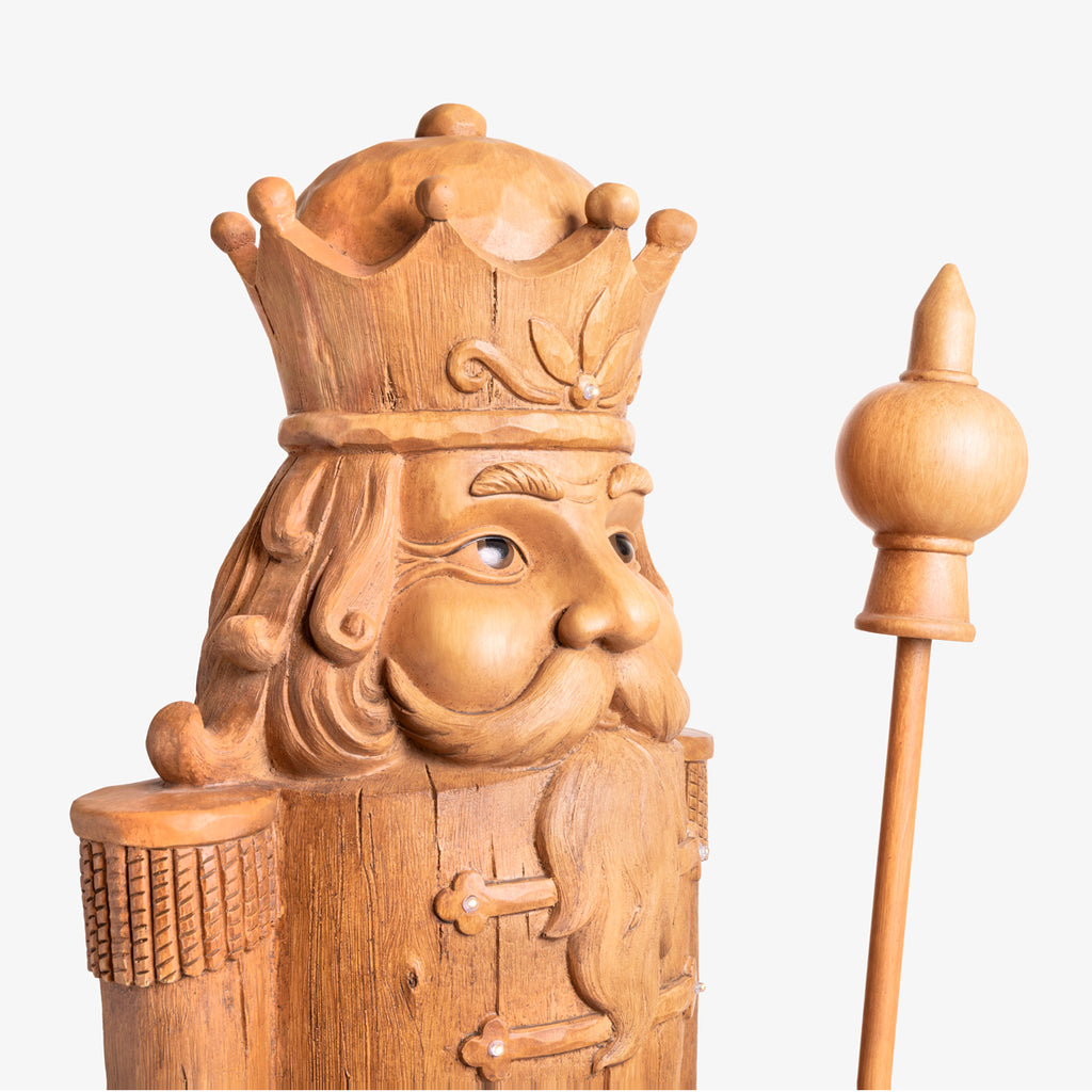 Oversized Nutcrackers With Lights (Timber Look) Close View