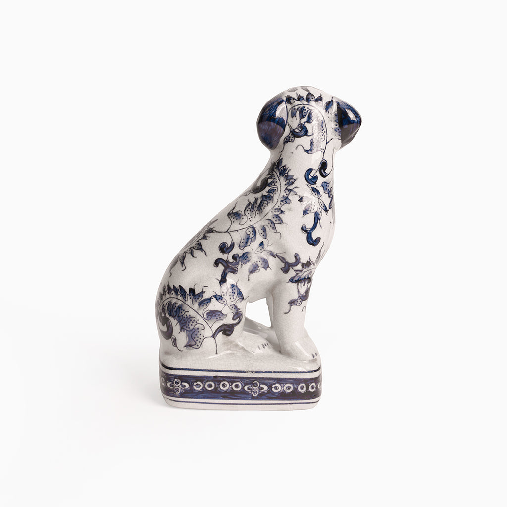 Dynasty Chinoiserie Style Pair Of Dogs Statue Back Detail
