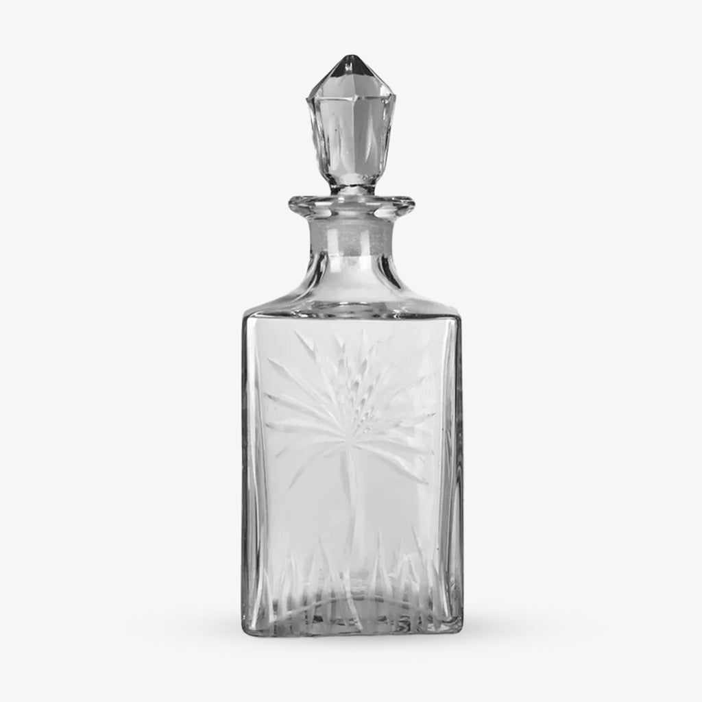 Palm Debossed Glass Decanters