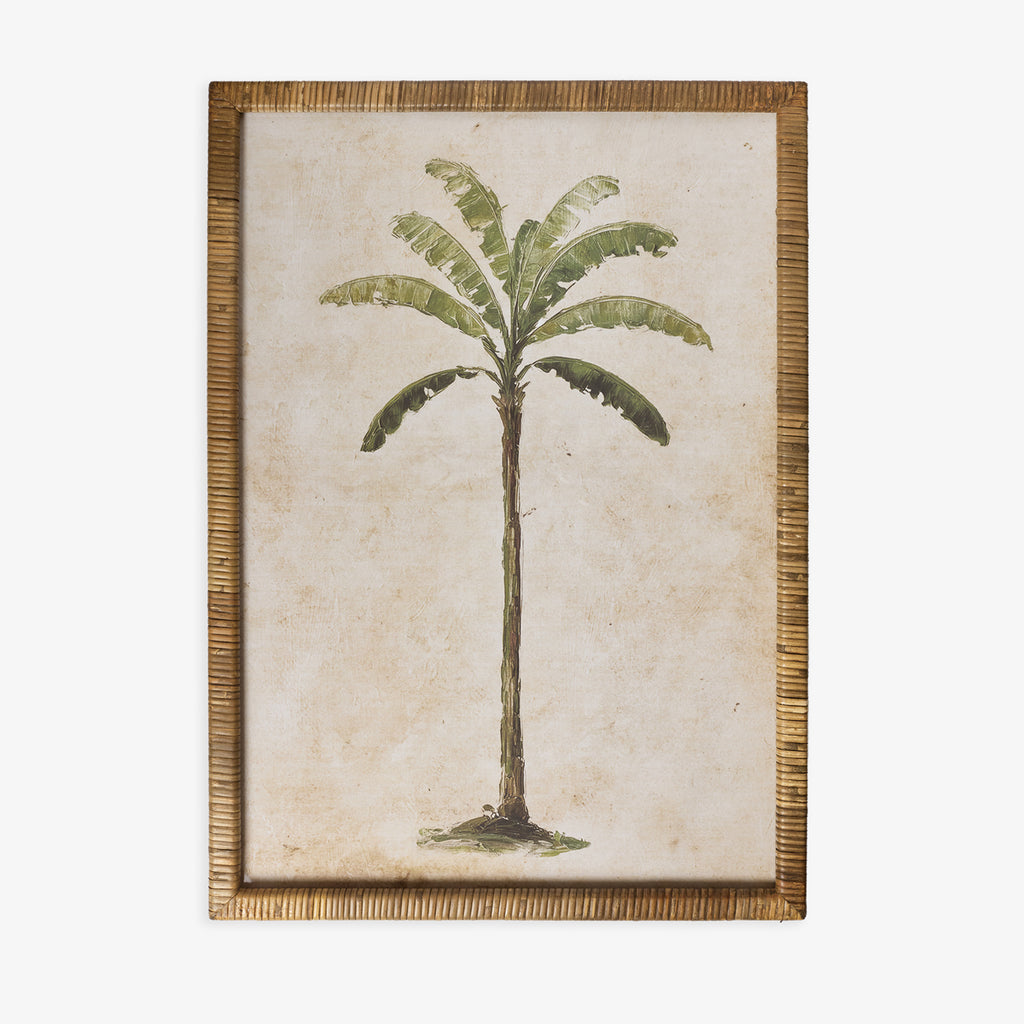 Palm Tree In Rattan Frame (Print A) Front View