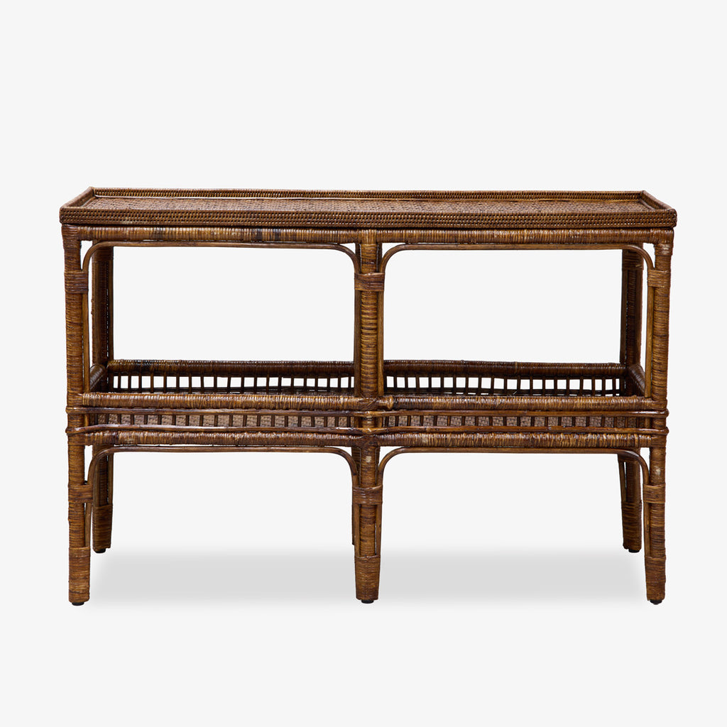 Panama Rattan Console (Brown) Front View