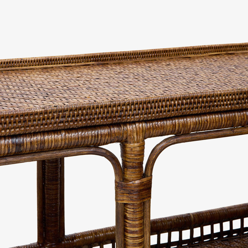 Panama Rattan Console (Brown) Close Up