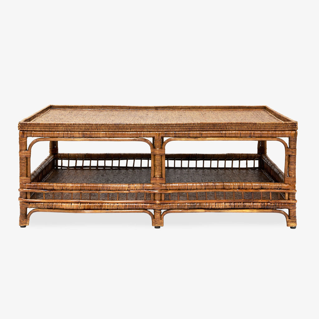Panama Rattan Coffee Table (Brown) Front View